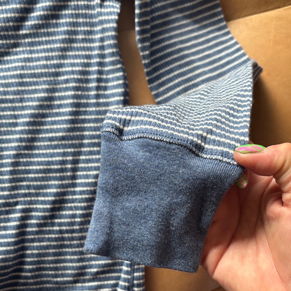 Ralph Lauren Blue Striped Long Sleeve Henley - Picture 5 of 5